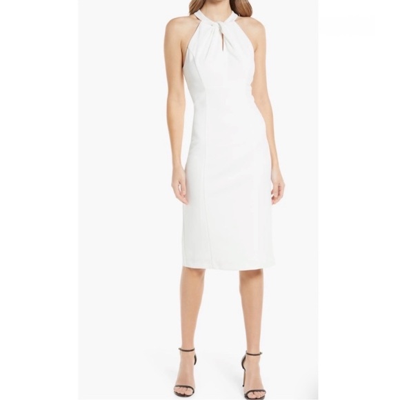 Julia Jordan White/Ivory Twist Front Halter Neck Sleeveless Sheath Dress
Size 2 - Picture 3 of 12